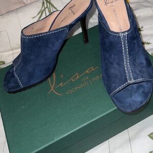 Donald J. Pliner Women's Blue Peep-Toe Heels